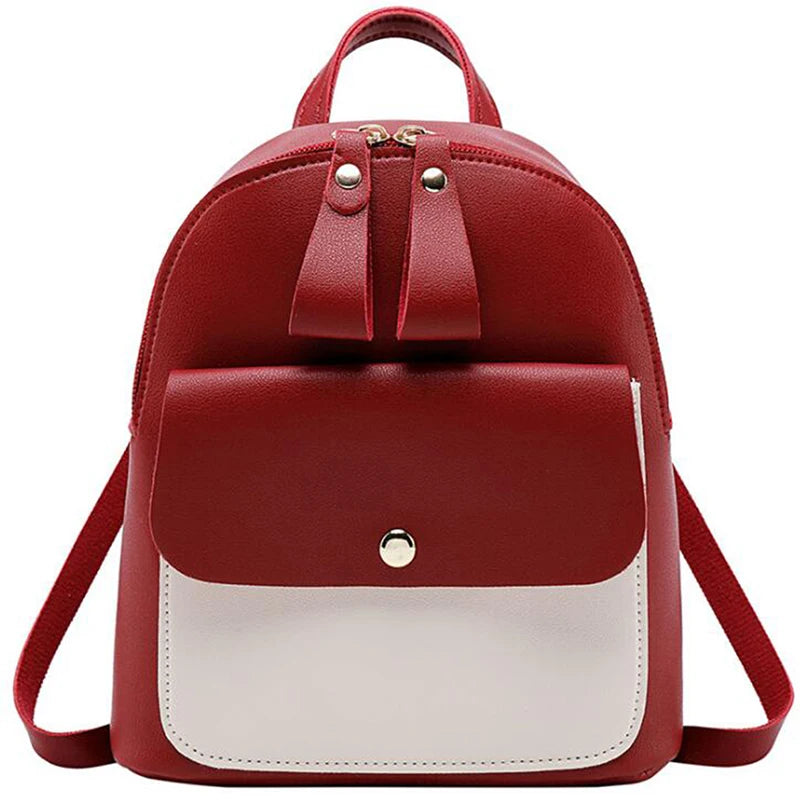 Women Leather Backpack Casual Travel Bagpack School Bags