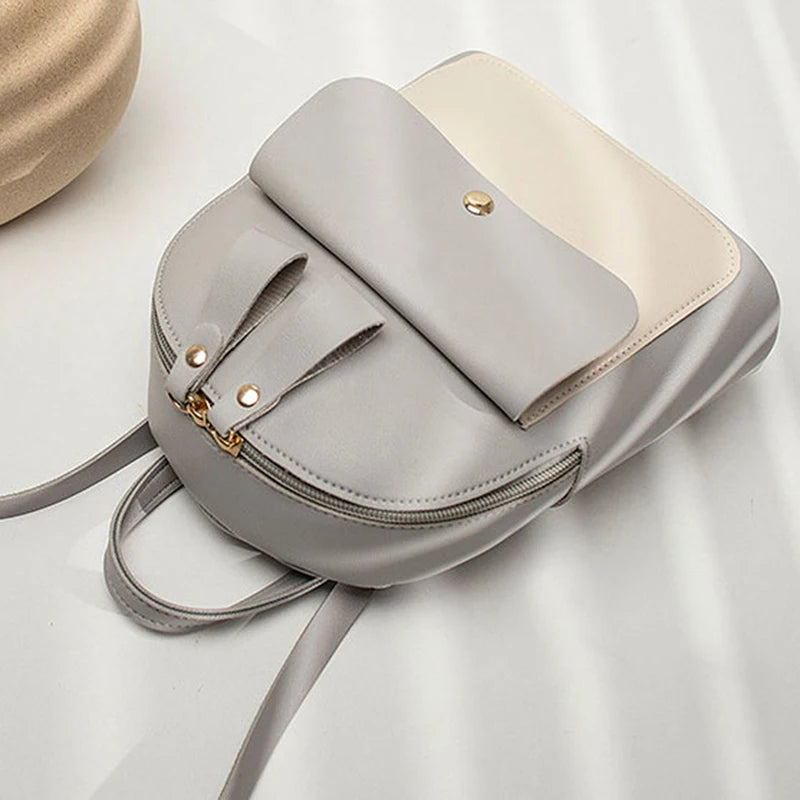 Women Leather Backpack Casual Travel Bagpack School Bags