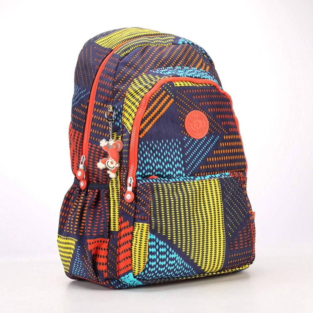 Nylon Backpack for Women Girls - Large Capacity Schoolbag