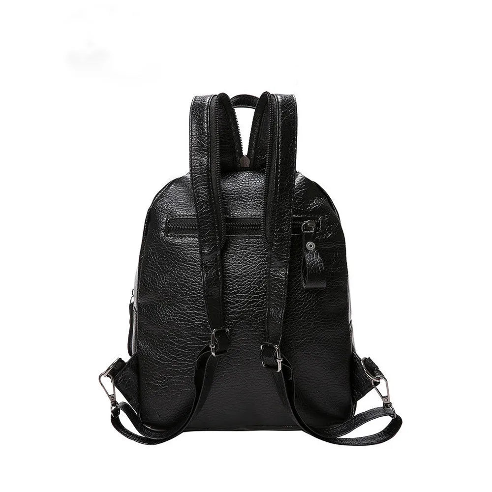 Women Backpack High Leather Anti-thief Multifunction School Bag Bolsos