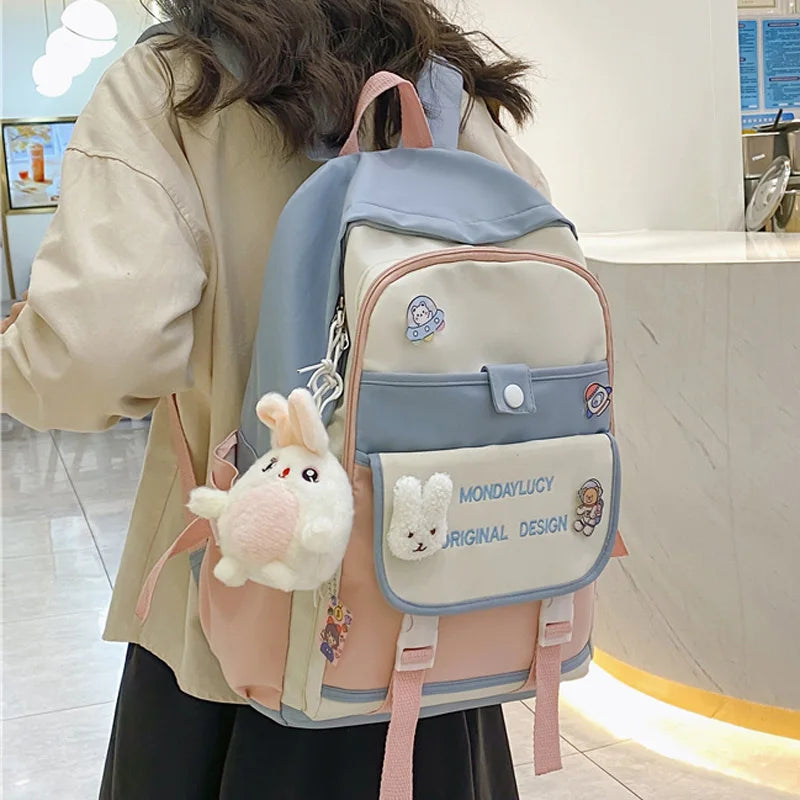 Women Backpack Large Multi-pocket Schoolbag for Teenage Girl