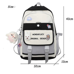 Women Backpack Large Multi-pocket Schoolbag for Teenage Girl