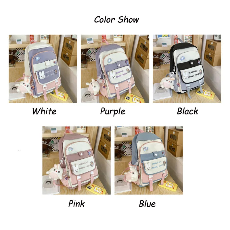 Women Backpack Large Multi-pocket Schoolbag for Teenage Girl