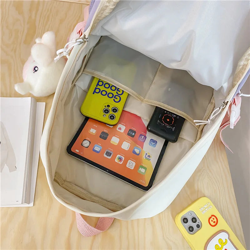 Women Backpack Large Multi-pocket Schoolbag for Teenage Girl