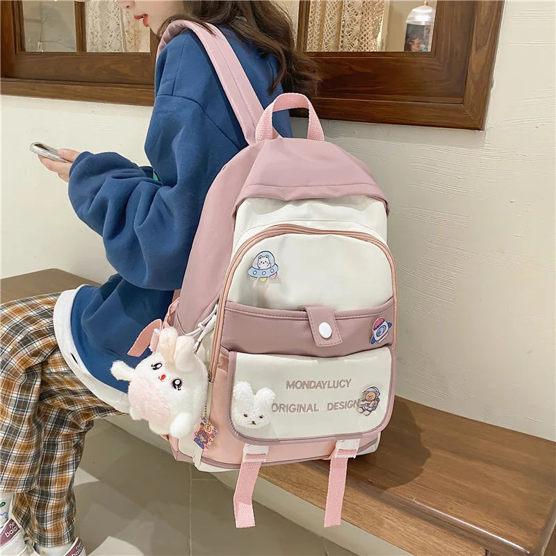 Women Backpack Large Multi-pocket Schoolbag for Teenage Girl