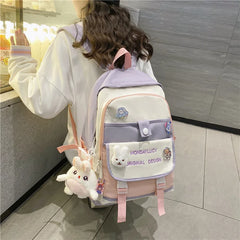 Women Backpack Large Multi-pocket Schoolbag for Teenage Girl