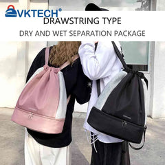 Women Backpack Sack Waterproof Gym Bag with Wet Separation Storage