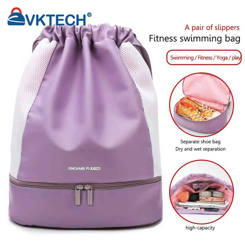 Women Backpack Sack Waterproof Gym Bag with Wet Separation Storage