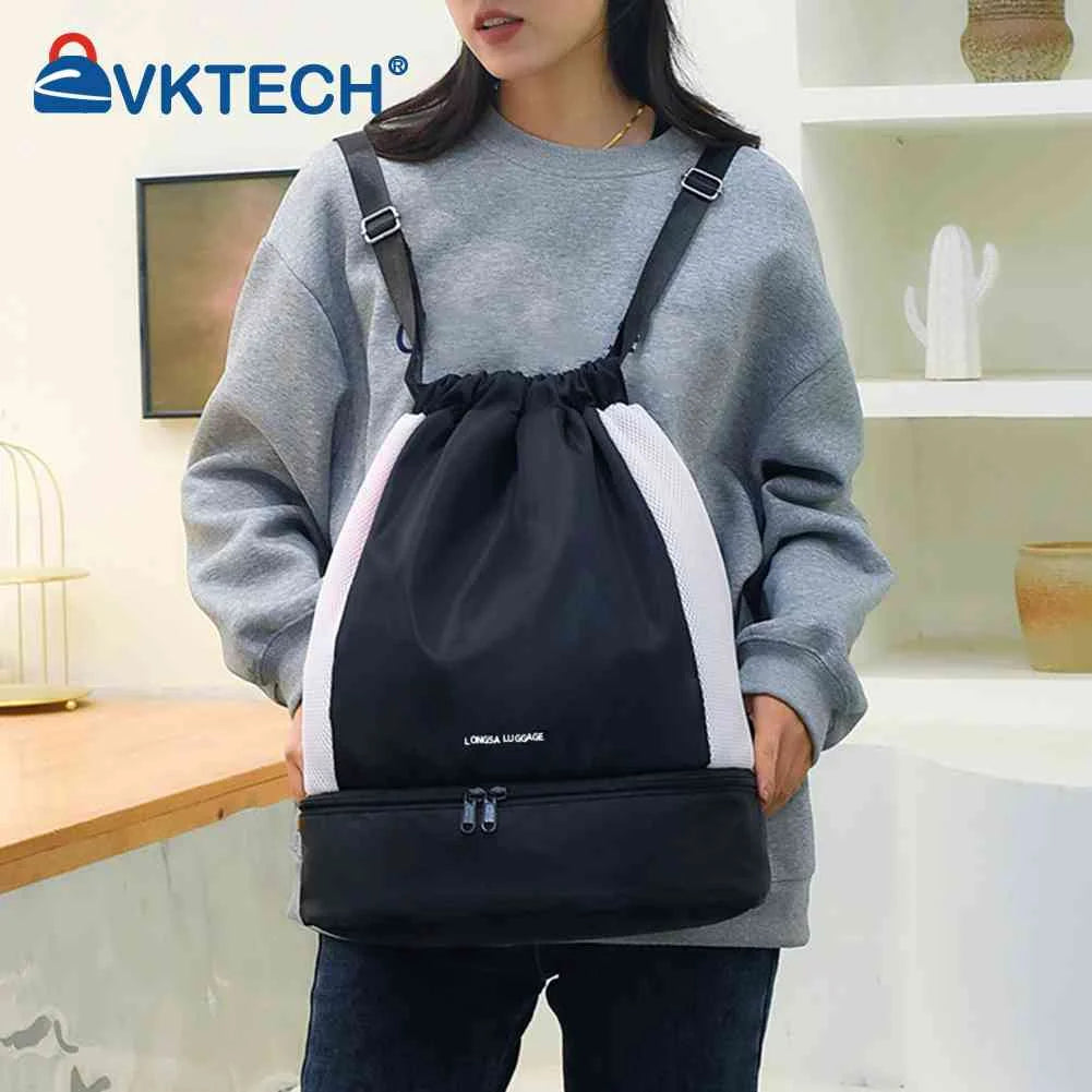 Women Backpack Sack Waterproof Gym Bag with Wet Separation Storage