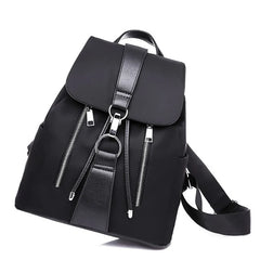 Nylon School Backpack Lock Femme Mochila Female Backpack