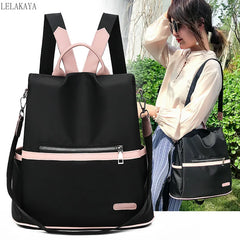 Women Waterproof Oxford Backpack Pink Mochila Bag Casual Travel Tote