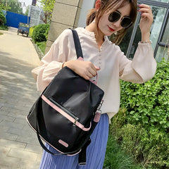 Women Waterproof Oxford Backpack Pink Mochila Bag Casual Travel Tote