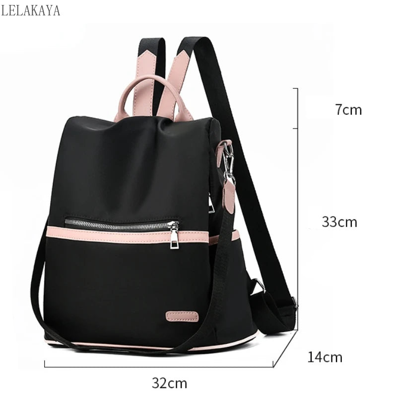 Women Waterproof Oxford Backpack Pink Mochila Bag Casual Travel Tote