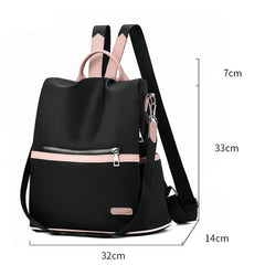 Women Waterproof Oxford Backpack Pink Mochila Bag Casual Travel Tote