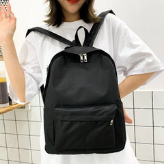 Small School Teen Girls Nylon Backpack Solid Travel Street