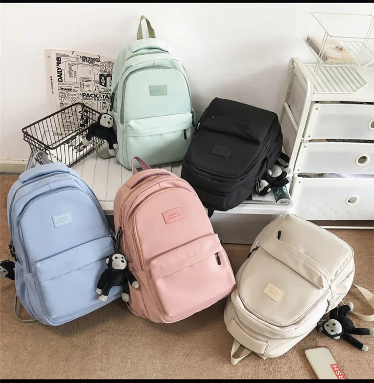 Women Backpack Solid Multi-pocket Bag Casual Large Capacity Travel Backpack