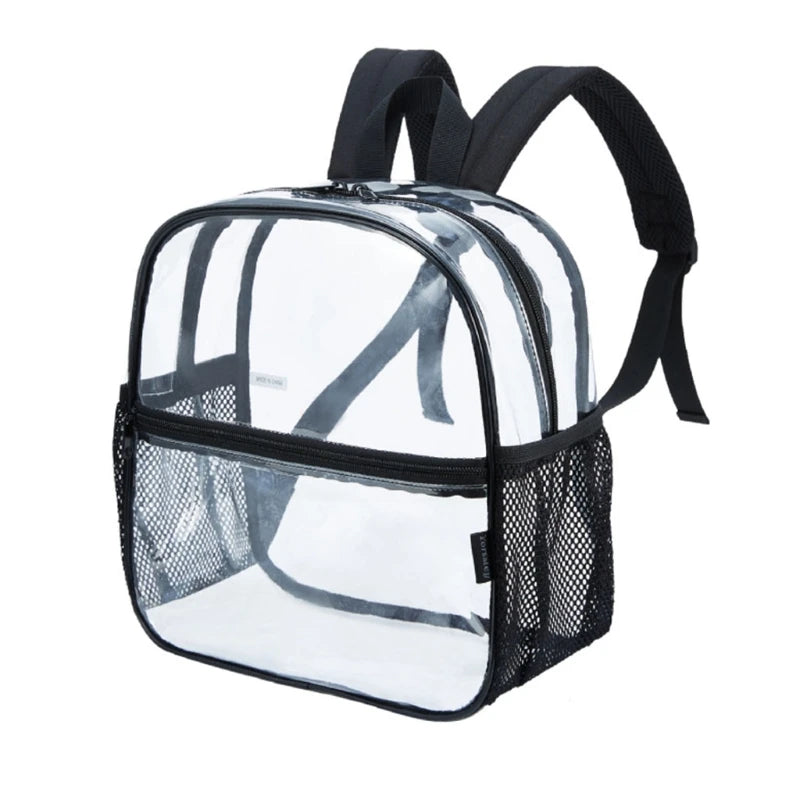 Women Transparent PVC Backpack Girls Bookbag