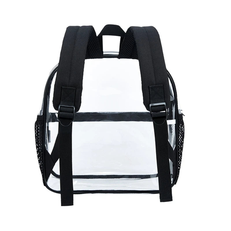 Women Transparent PVC Backpack Girls Bookbag