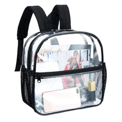 Women Transparent PVC Backpack Girls Bookbag