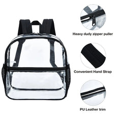 Women Transparent PVC Backpack Girls Bookbag