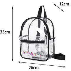 Transparent PVC Sequin Backpack Waterproof Bag College Students