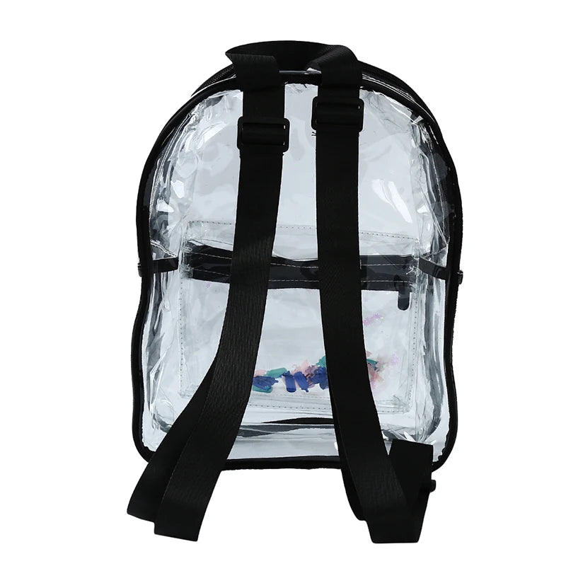 Transparent Waterproof PVC Backpack Sequin Bag for College Students