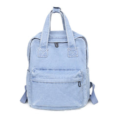 Vintage Denim School Backpack for Girls