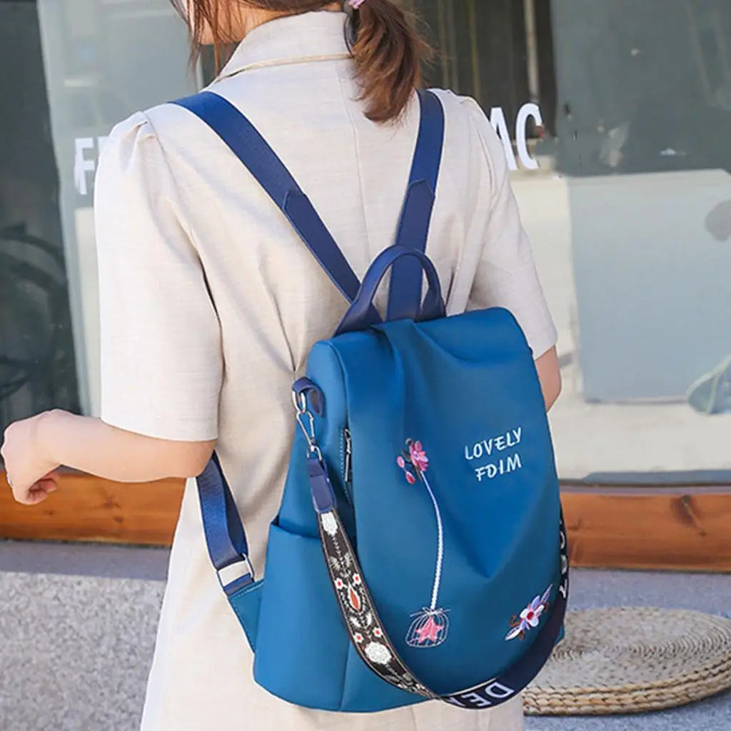 Waterproof Nylon Women's Backpack Anti-Rucksack Travel Bag