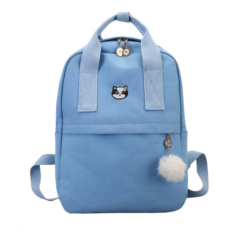 Vintage Stylish School Bag Ladies Canvas Backpack Bookbag