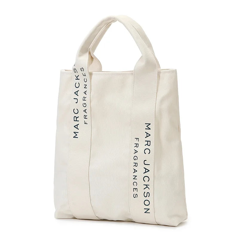 Canvas Shoulder Bag Letter Print Casual Handbag Large Capacity Tote Bag