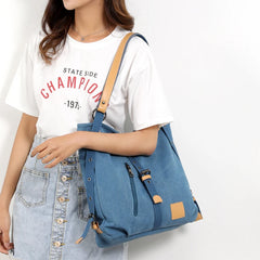 Vintage Canvas Tote Bag Large Capacity Handbag