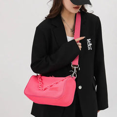 Women Nylon Bucket Shoulder Bag Soft Chains Crossbody Handbag