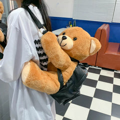 Plush Bear Backpack for Women, Girl Toy Backpack