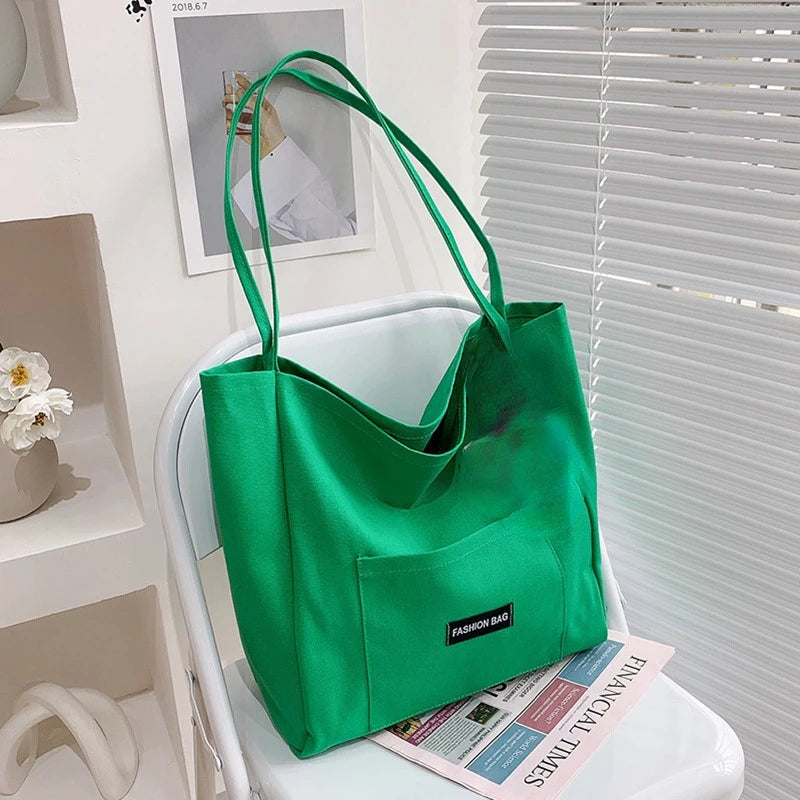 Large-capacity Canvas Tote Bag Literary Style Shoulder Handbag