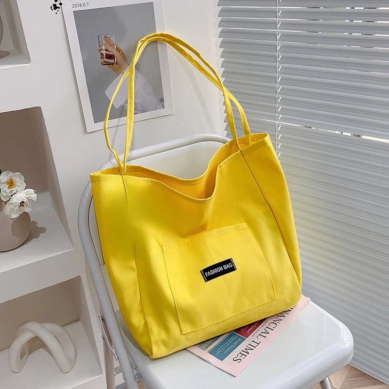 Large-capacity Canvas Tote Bag Literary Style Shoulder Handbag
