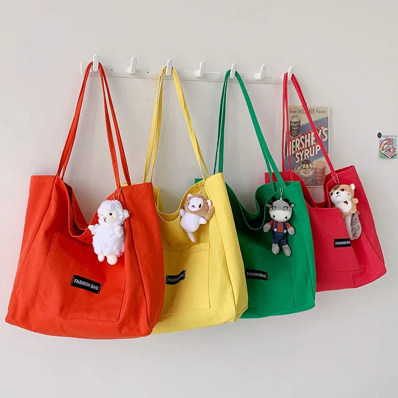 Large-capacity Canvas Tote Bag Literary Style Shoulder Handbag