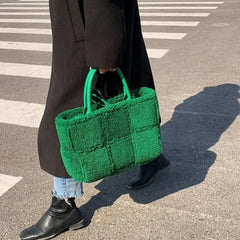 Casual Tote Bag Solid Shoulder Handbag High-Capacity Women Bag