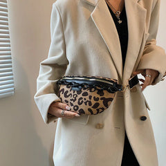 Leopard Pattern Waist Bag Crossbody Chest Fanny Pack Vacation Casual
