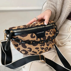 Leopard Pattern Crossbody Chest Bag Vacation Fanny Pack