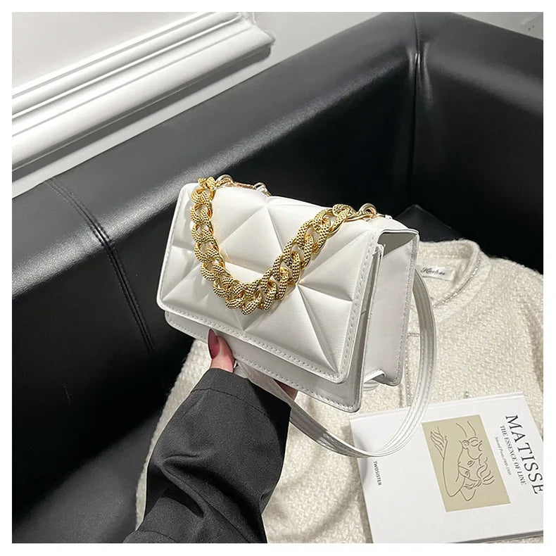 Women Small Square Crossbody Bag Chain Handbag Purse
