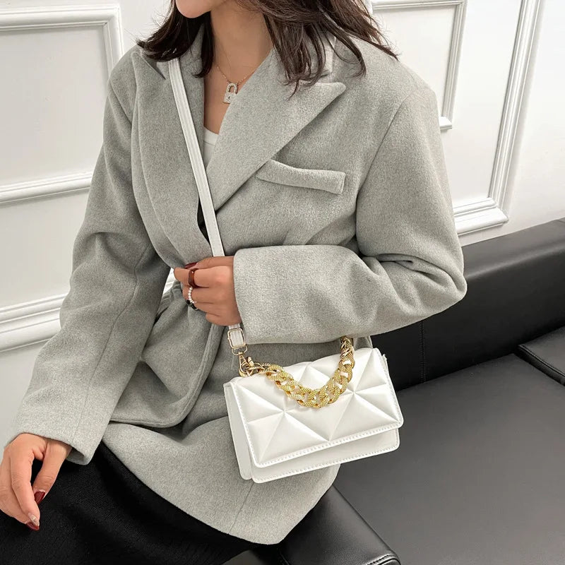 Women Small Square Crossbody Bag Chain Handbag Purse