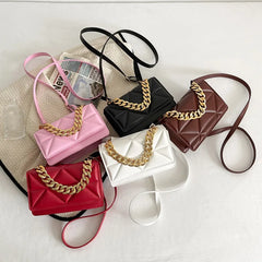 Women Small Square Crossbody Bag Chain Handbag Purse