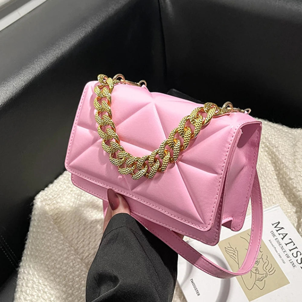 Women Small Square Crossbody Bag Chain Handbag Purse