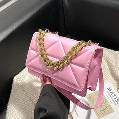 Women Small Square Crossbody Bag Chain Handbag Purse