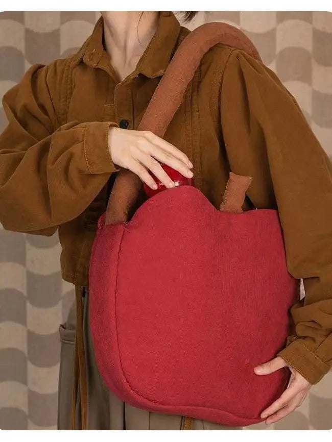 Vintage Shoulder Bag 100% Cotton High-Capacity Tote Handbag