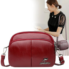 Women Leather Messenger Bag Crossbody Multi-compartment Shoulder Handbag