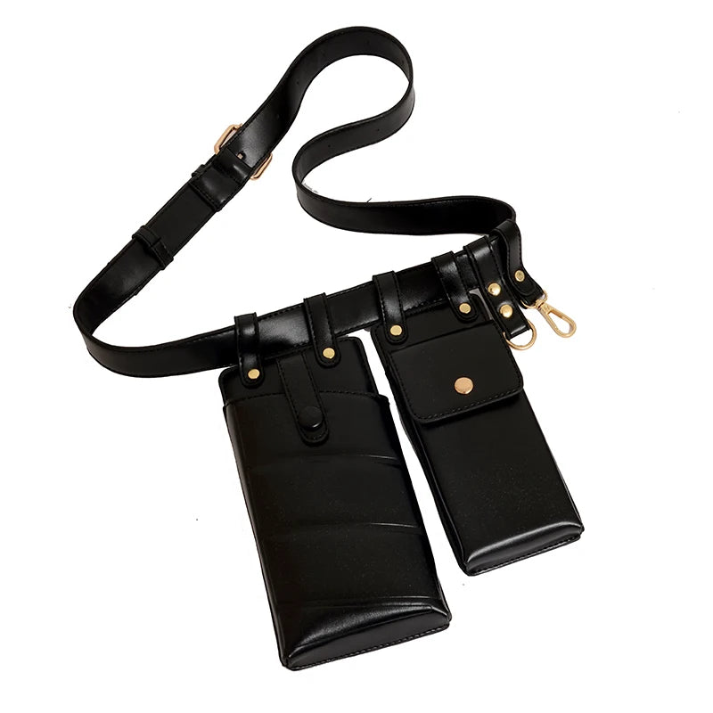 Women Leather Waist Belt Bag Crossbody Chest Bags Girl Fanny Pack Small Phone Pu