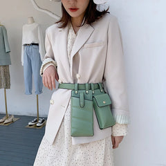 Women Leather Waist Belt Bag Crossbody Chest Bags Girl Fanny Pack Small Phone Pu