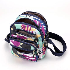 Multicolor Printed Crossbody Bag Nylon Shoulder Messenger Pack