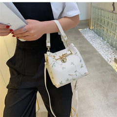 Flowers Embroidery Bucket Lace Crossbody Bag